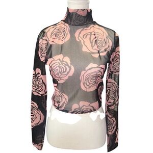 Long sleeve mesh crop top